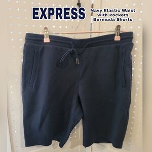 🎀Clearance🎀 NWOT EXPRESS Drawstring Elastic Waist Casual Shorts Navy